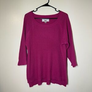 Avenue Fuchsia Crew Neck Sweater